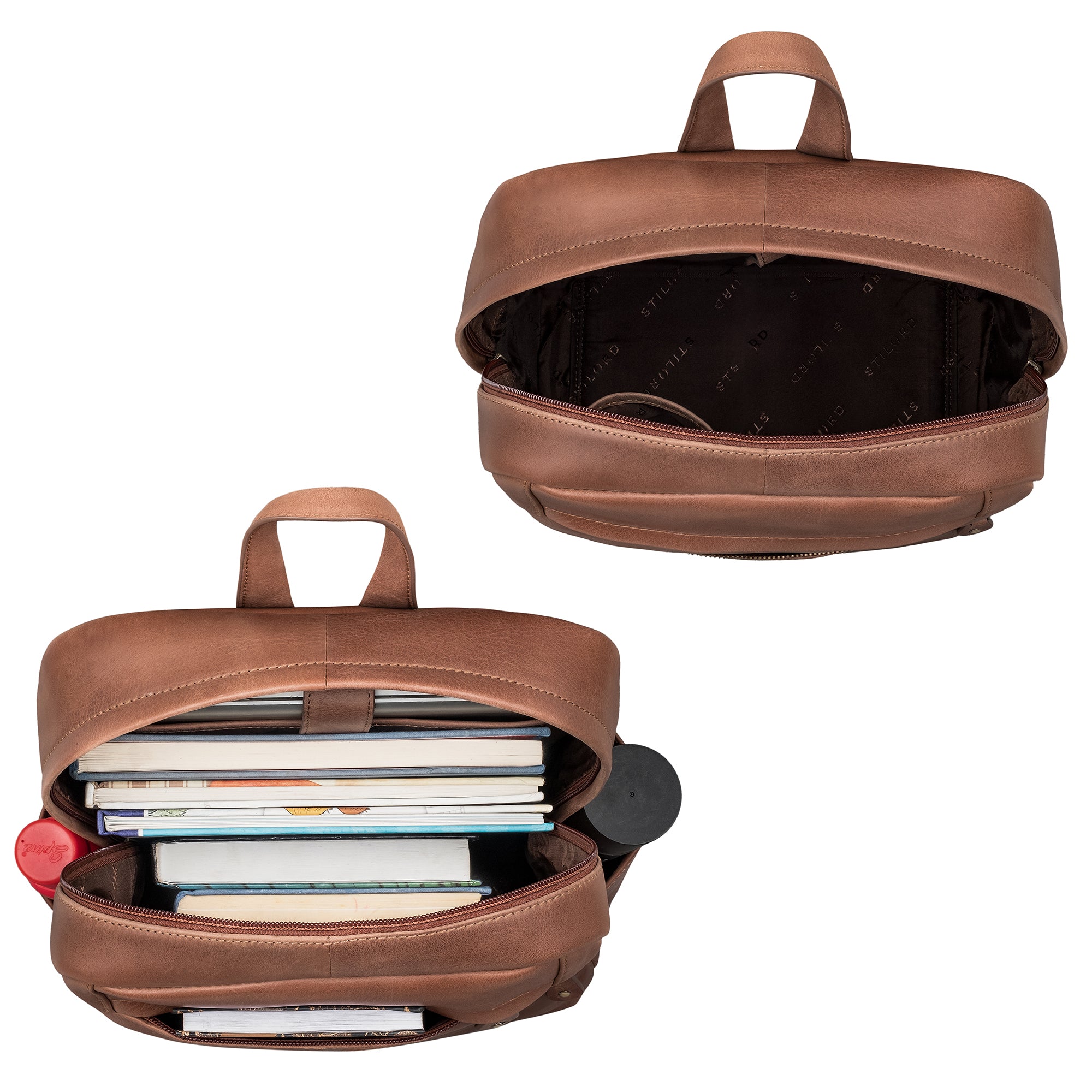 braun Rucksack für Damen leder