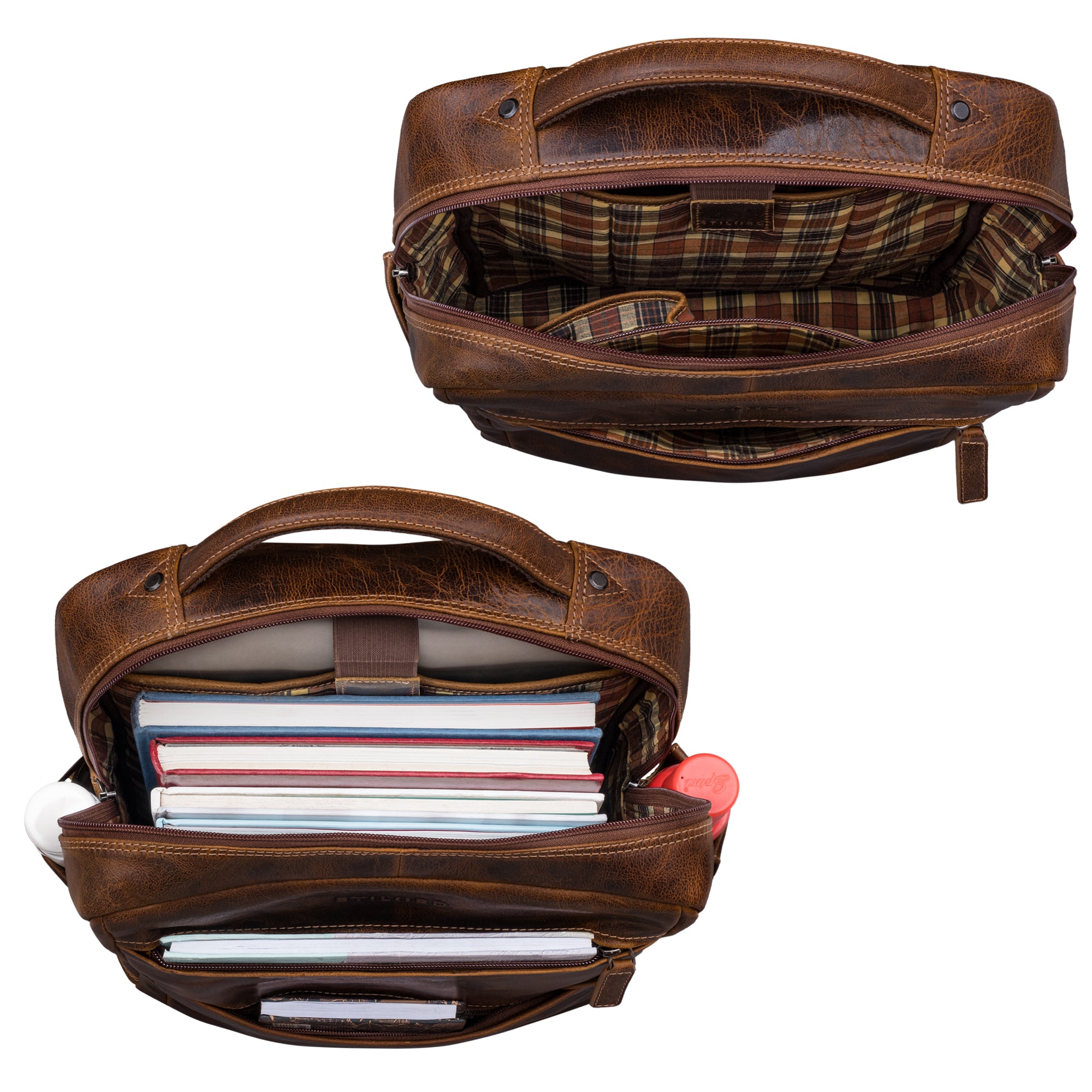 Leder Businessrucksack Herren braun