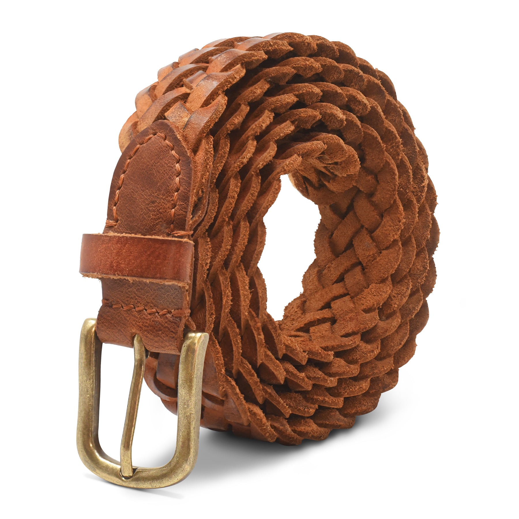Cognac Leder Damengürtel