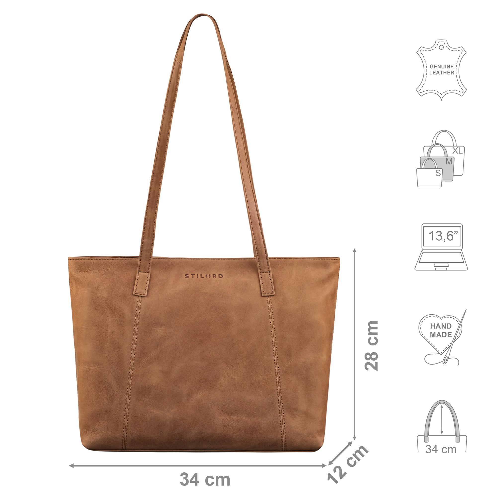 Echtleder Lederhandtasche Damen Braun