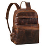 Dunkelbrauner Echtleder Rucksack Damen mit Laptopfach 15.6 Zoll
