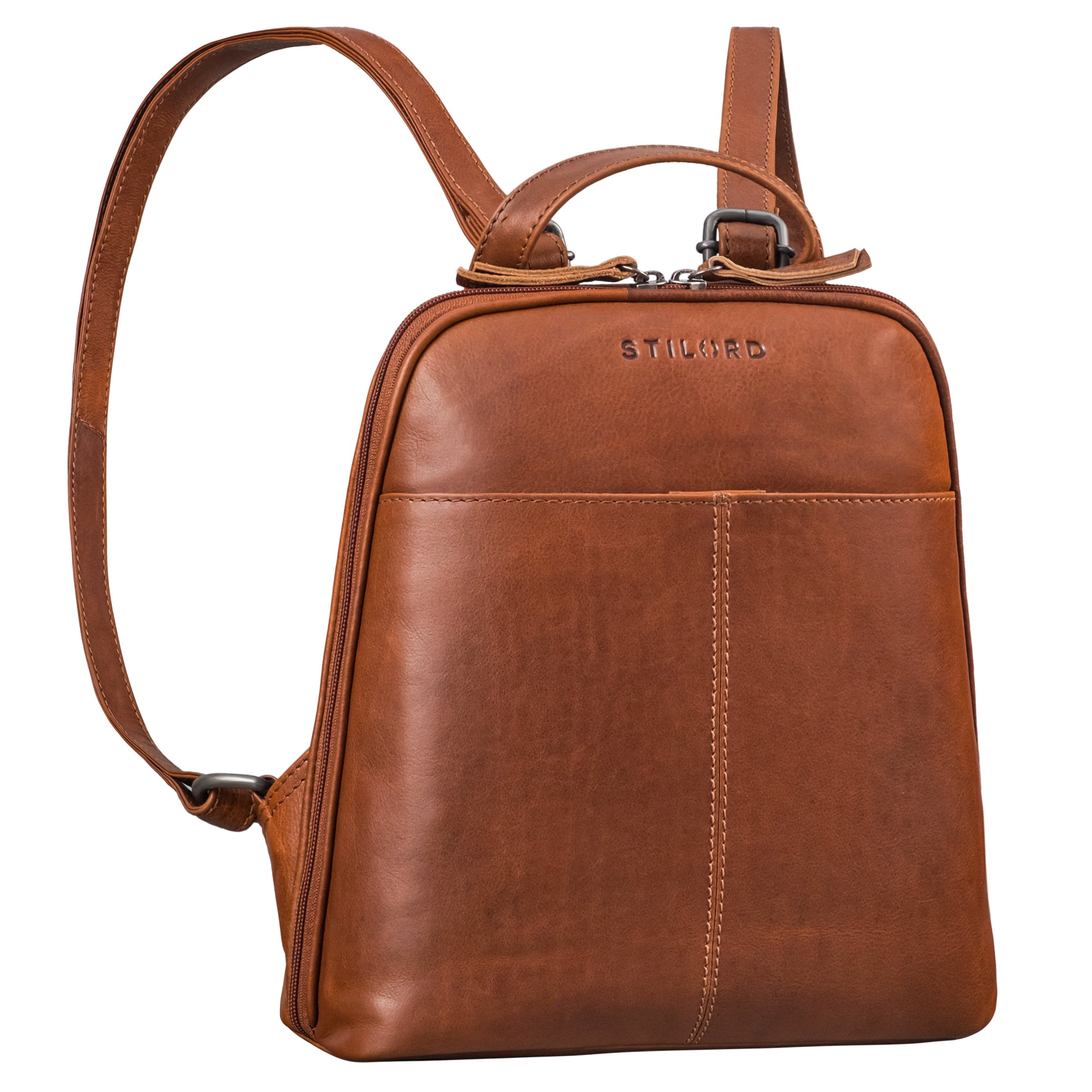 Kleiner Damenrucksack Leder Braun Vintage