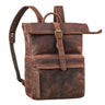 "Melvin" Expandable Roll Top Backpack Genuine Leather for men 16 - 17"