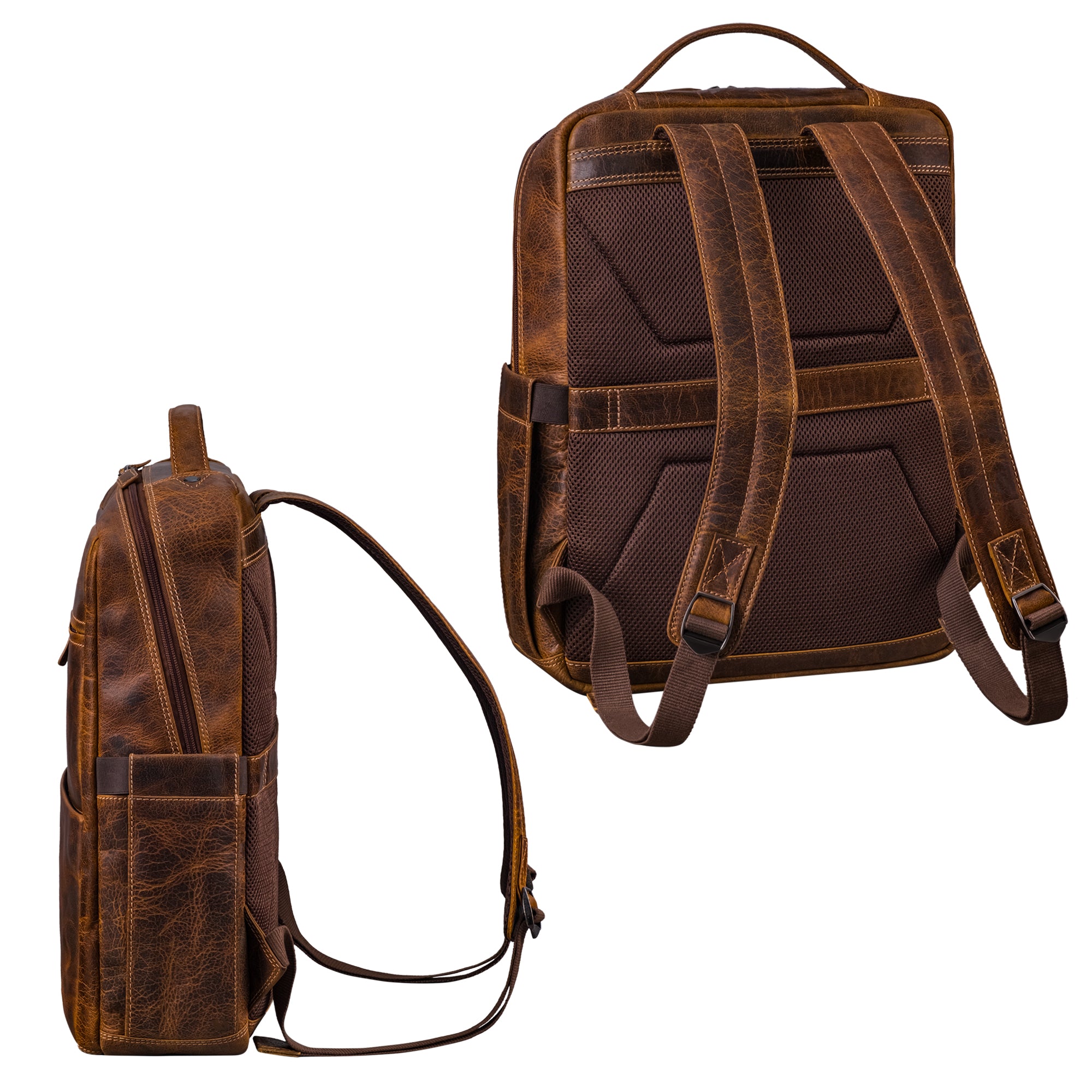 Leder Businessrucksack Herren braun