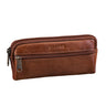 "Whitmore" Slim Leather Glasses Case with Zip for Glasses Cleaning Cloth