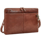Schlanke Vintage Laptoptasche 15.6 Zoll Leder Braun mit abnehmbaren Schultergurt
