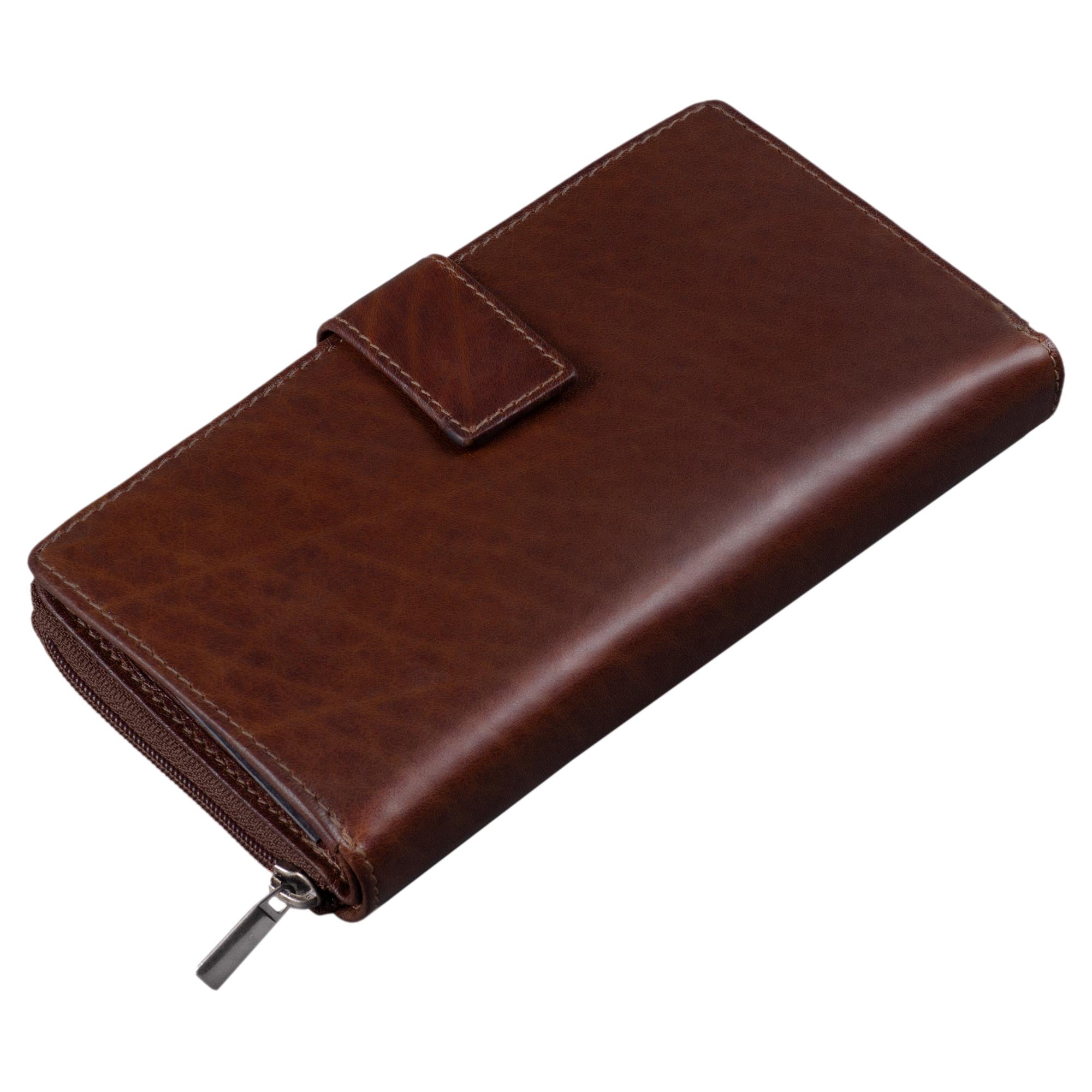 Elegante Damen Geldbörse Echtleder braun