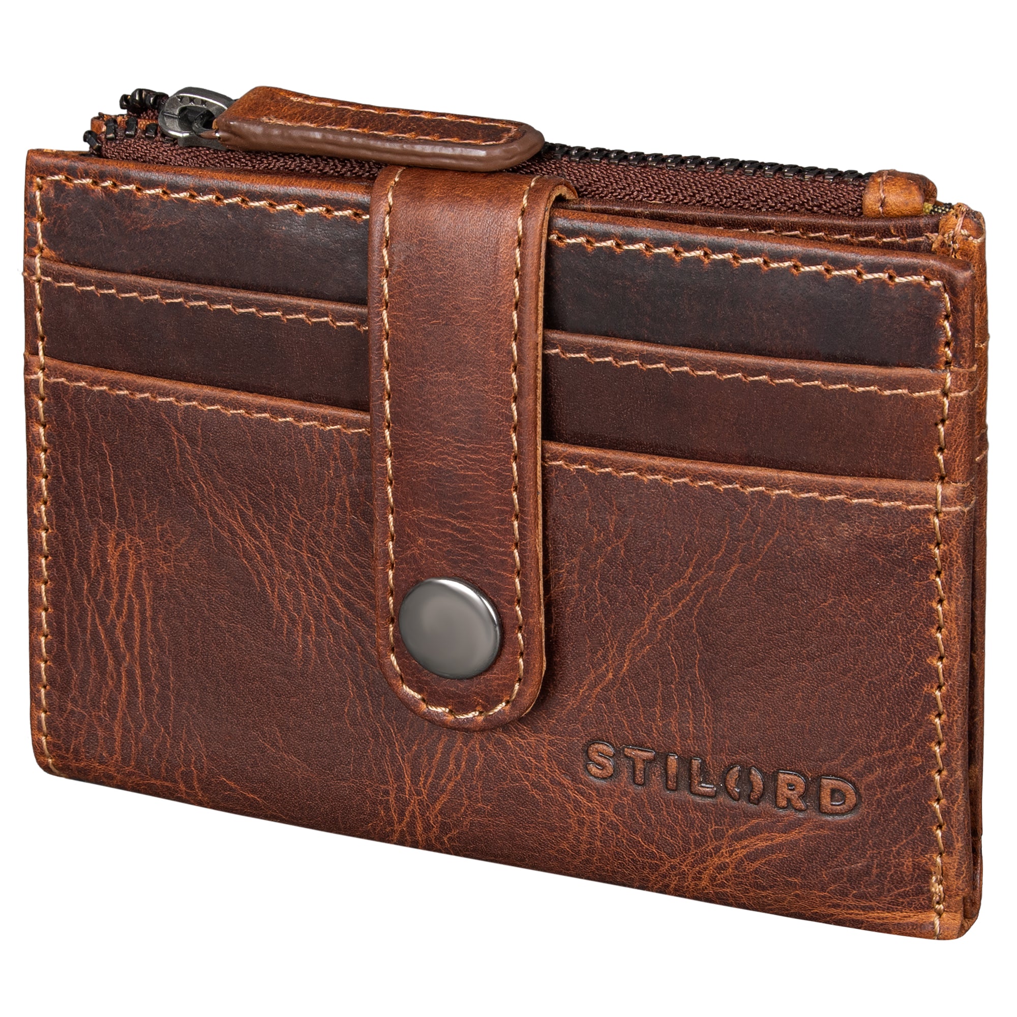 Damen Portemonnaie Leder Cognac
