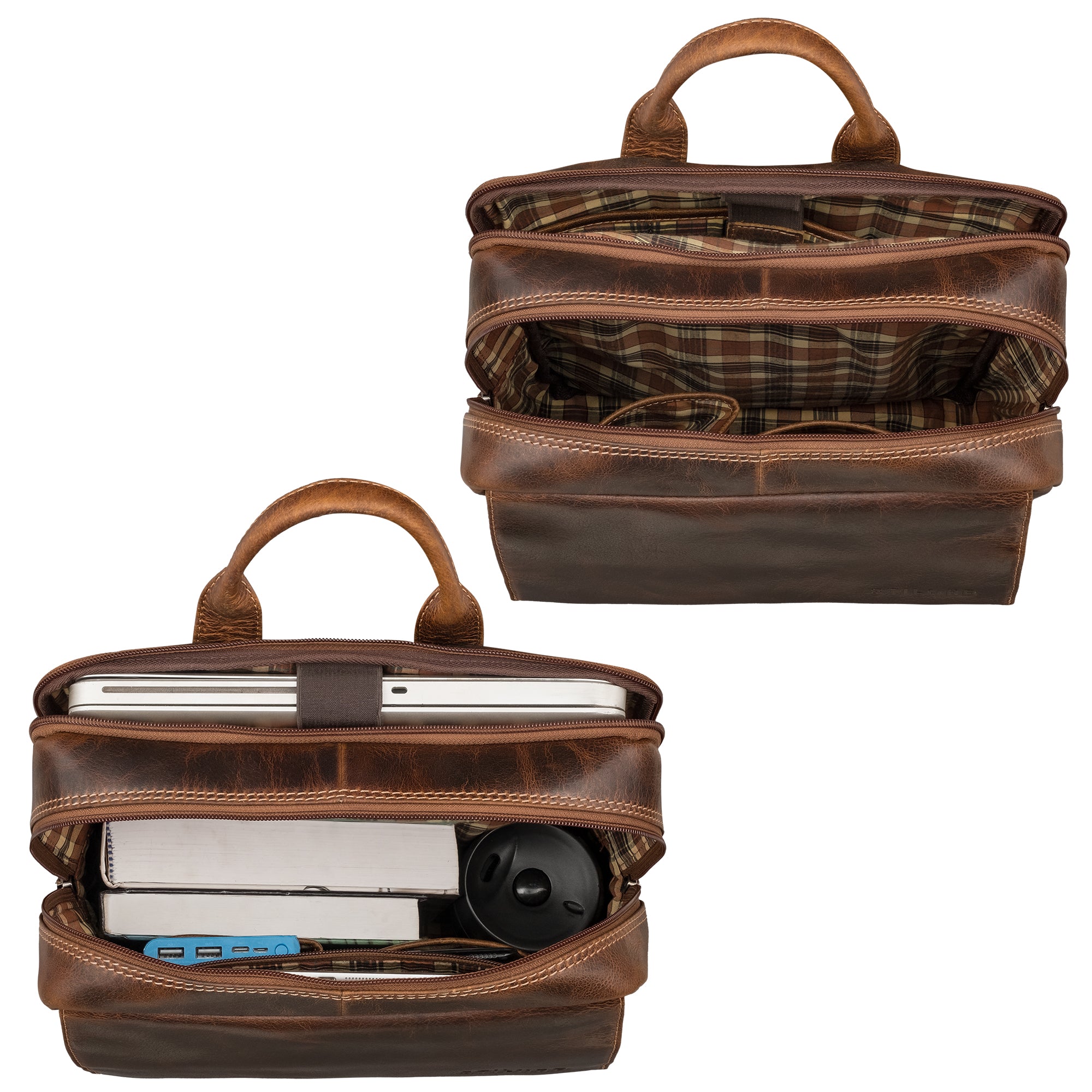 Leder Reiserucksack braun herren