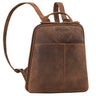 Leder Rucksack Damen Klein Vintage Echtleder Braun