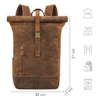 Herren Rolltop Rucksack Leder