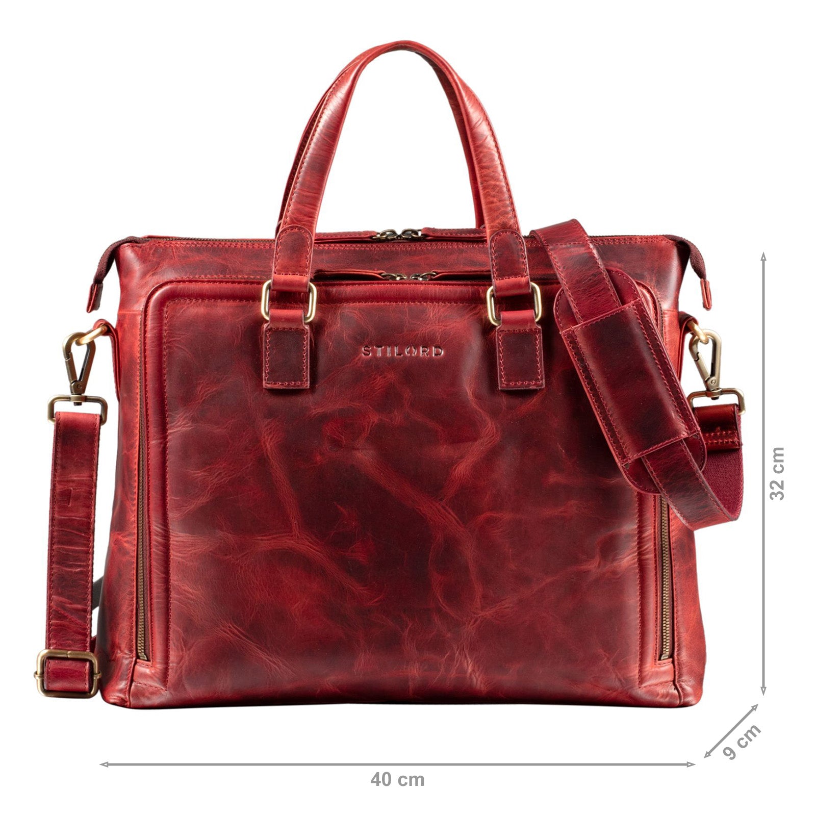 Aktentasche Leder rot