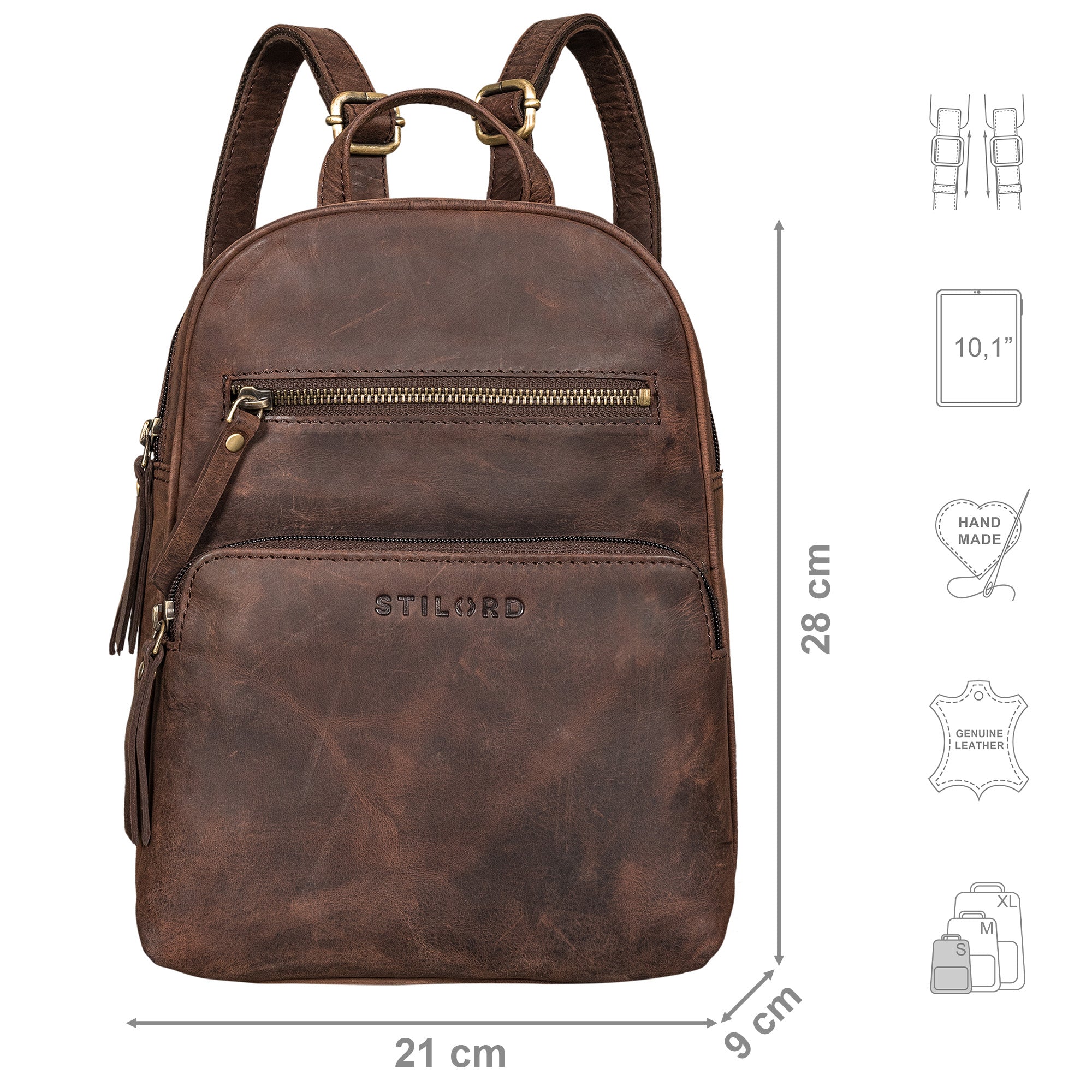 duneklbrauner rucksack damen klein leder