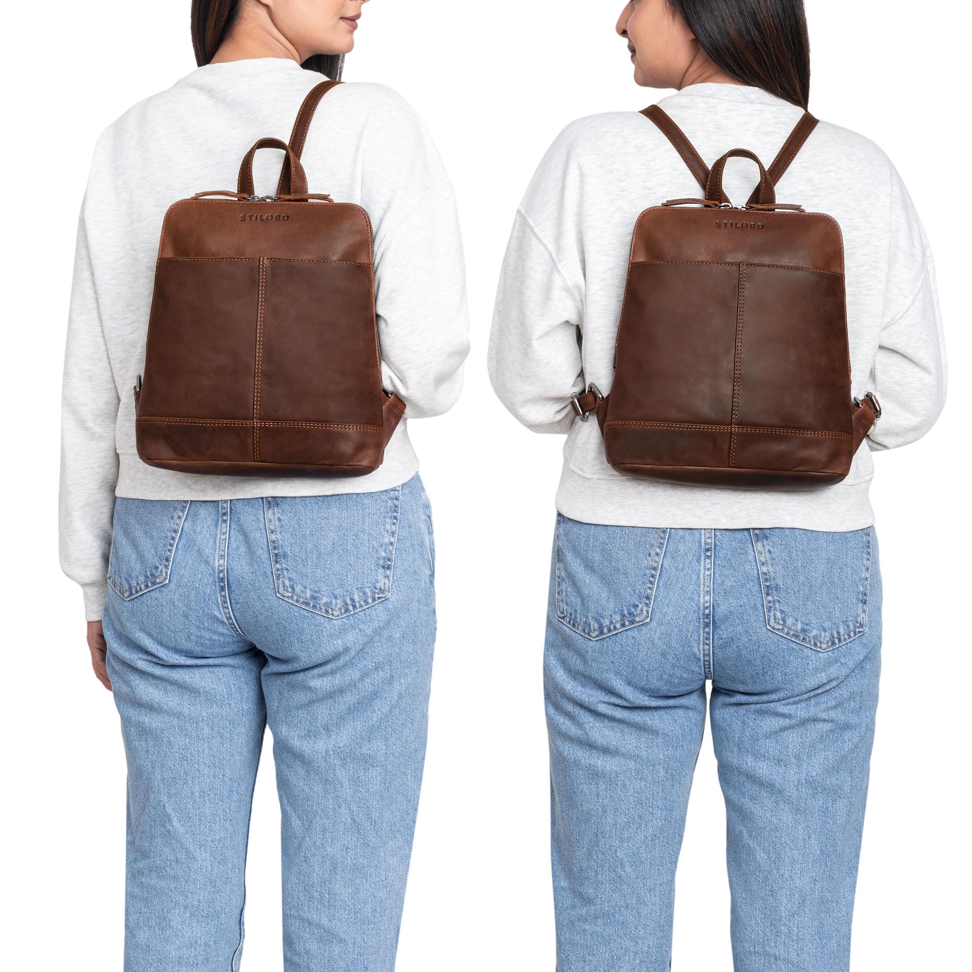 Echtleder Damen Rucksack Braun