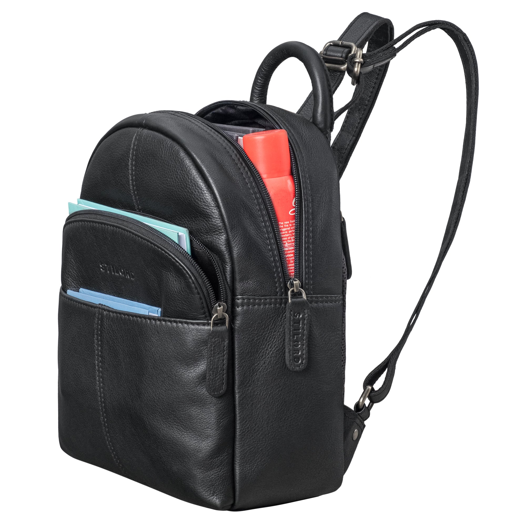 leder rucksack damen diebstahlsicher schwarz klein