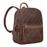 "Elira" Leather Backpack with Diamond Pattern