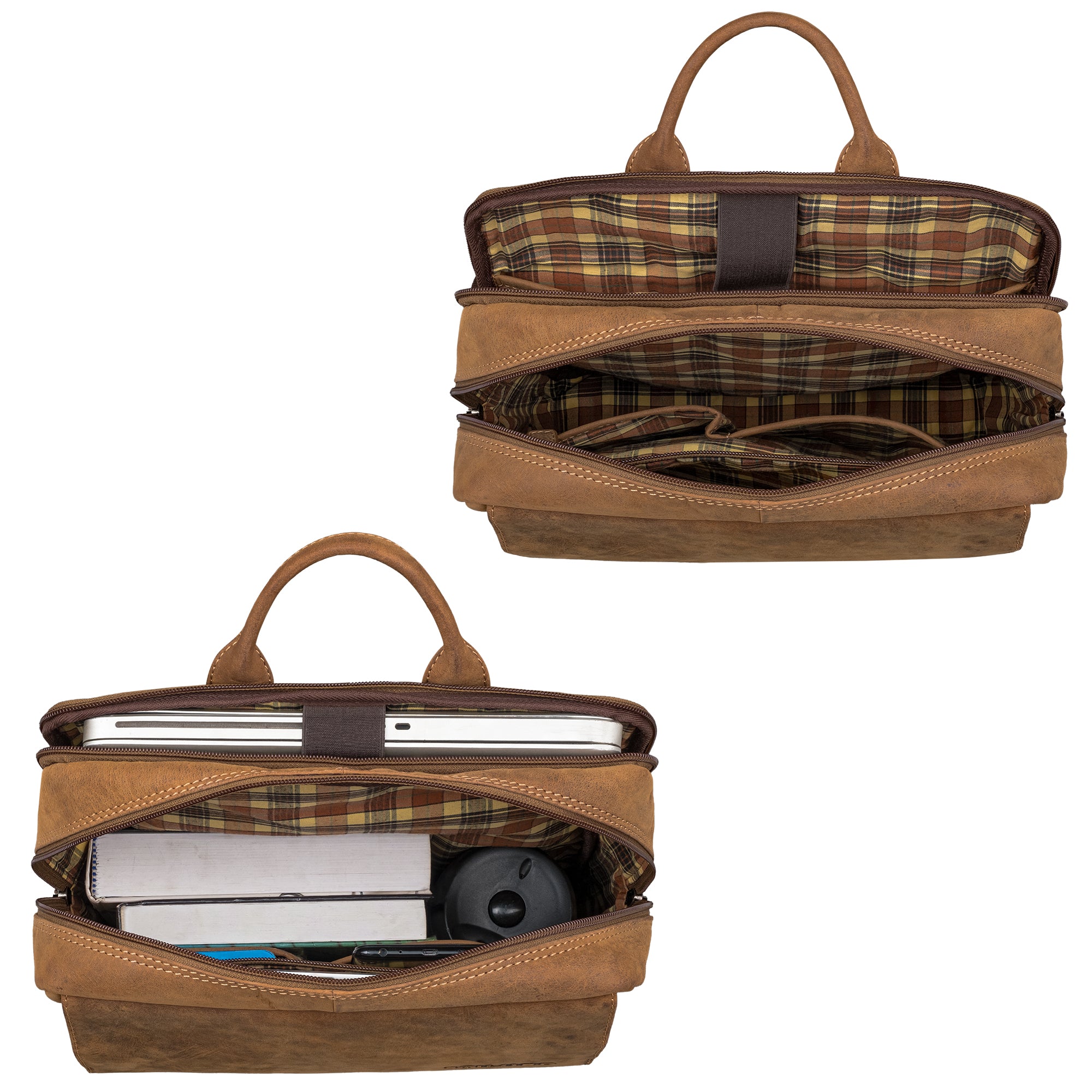 Leder Rucksack Damen groß braun