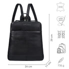 Leder Rucksack schwarz Damen