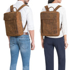 herren rucksack echtleder mit laptopfach braun