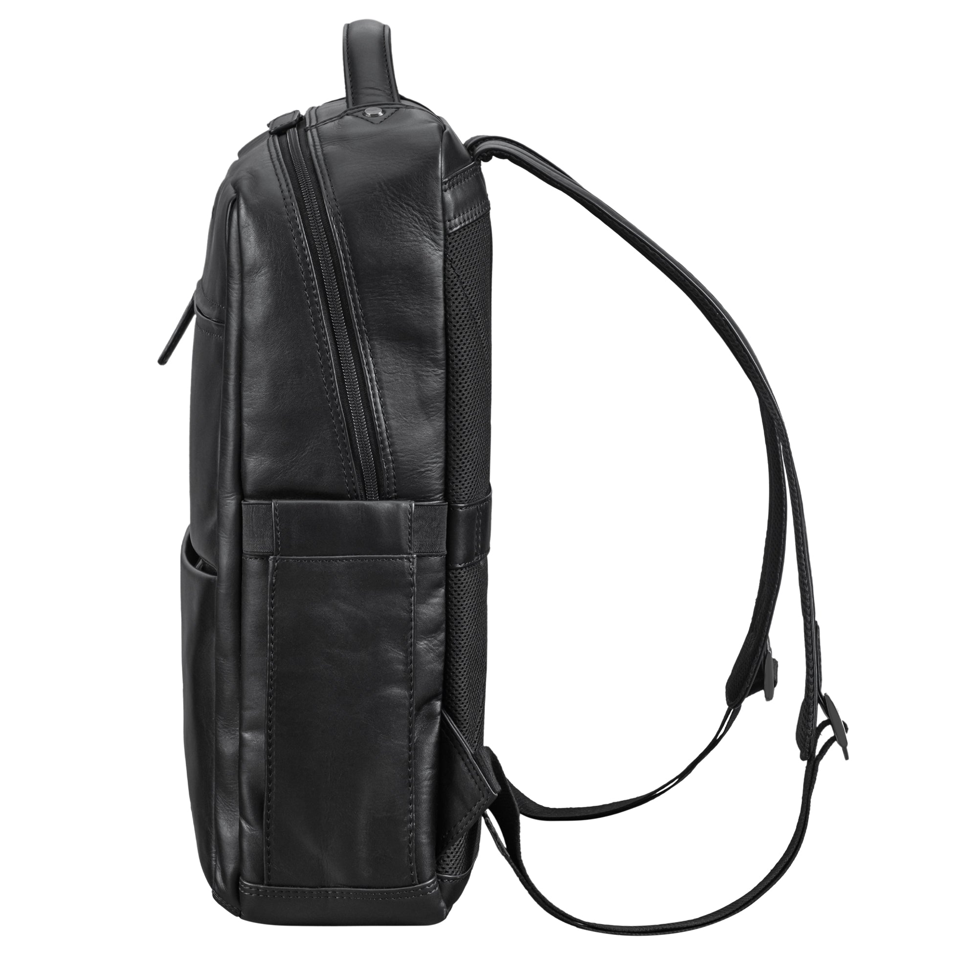 Leder Businessrucksack Herren schwarz