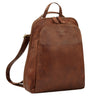 2-in-1 kleine Rucksack-Tasche Echtleder mit vielen Fächern für 10,9 Zoll Tablet Brandy Cognac