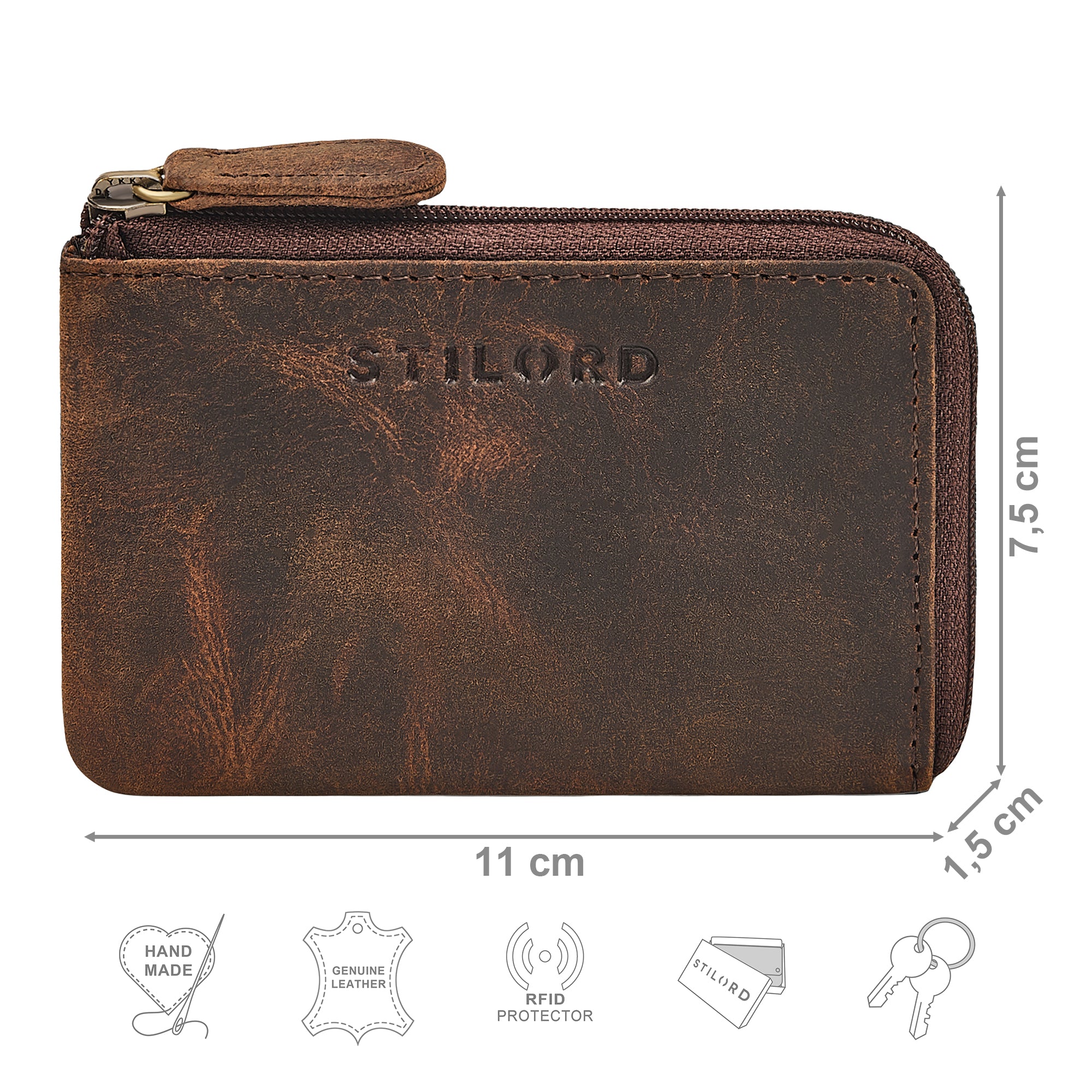 braun schlüsseltasche leder herren
