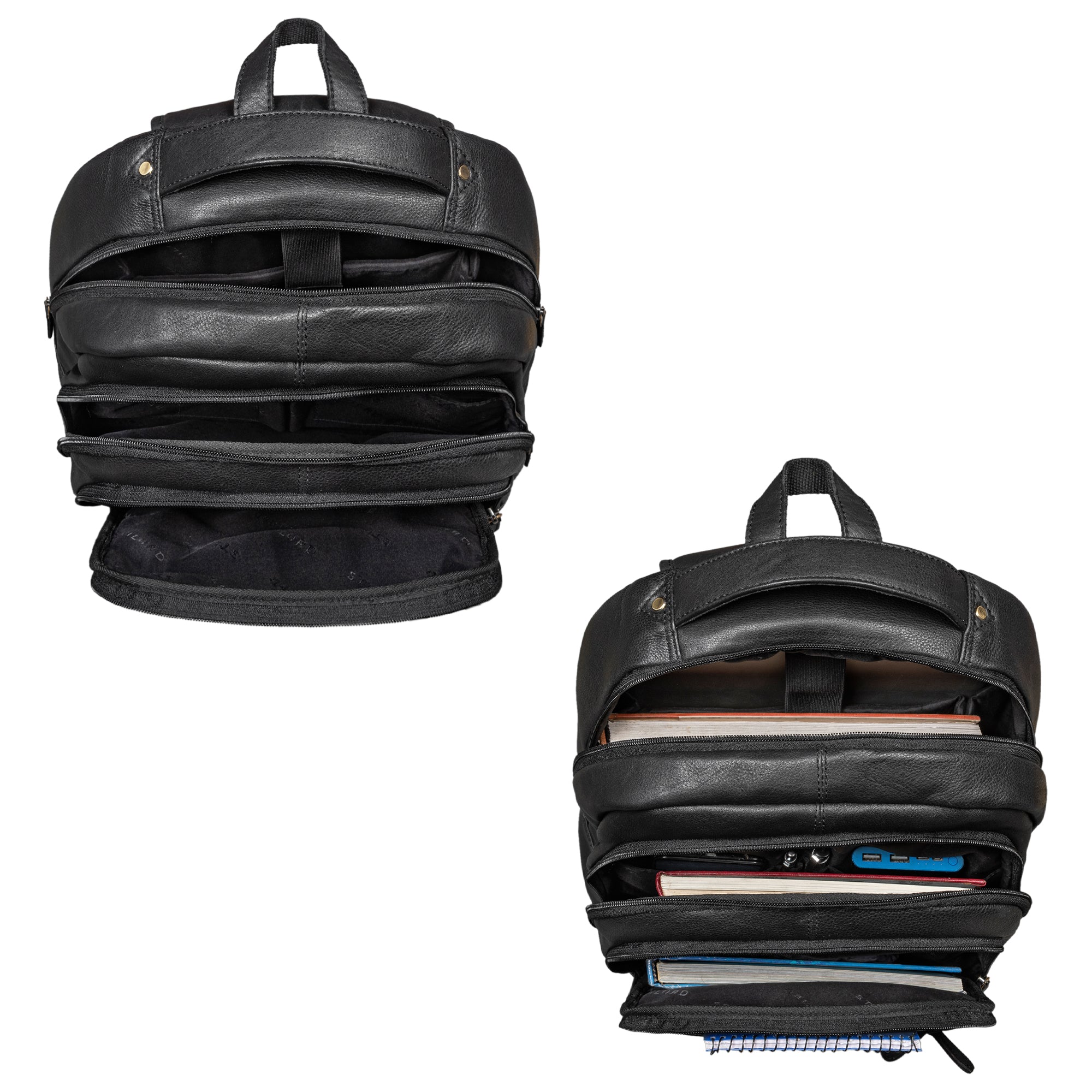 schwarzer schulrucksack leder