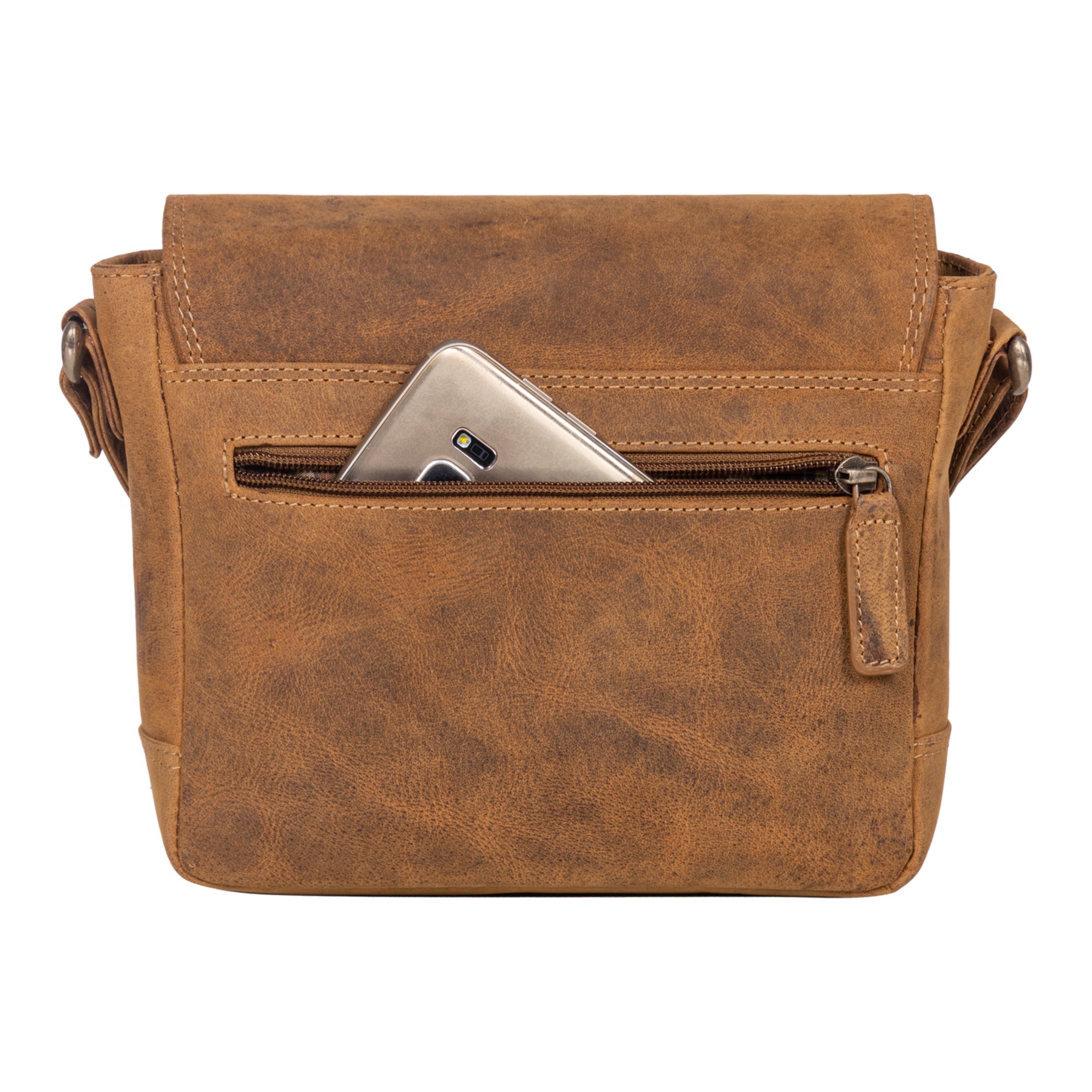 Leder Schultertasche Braun