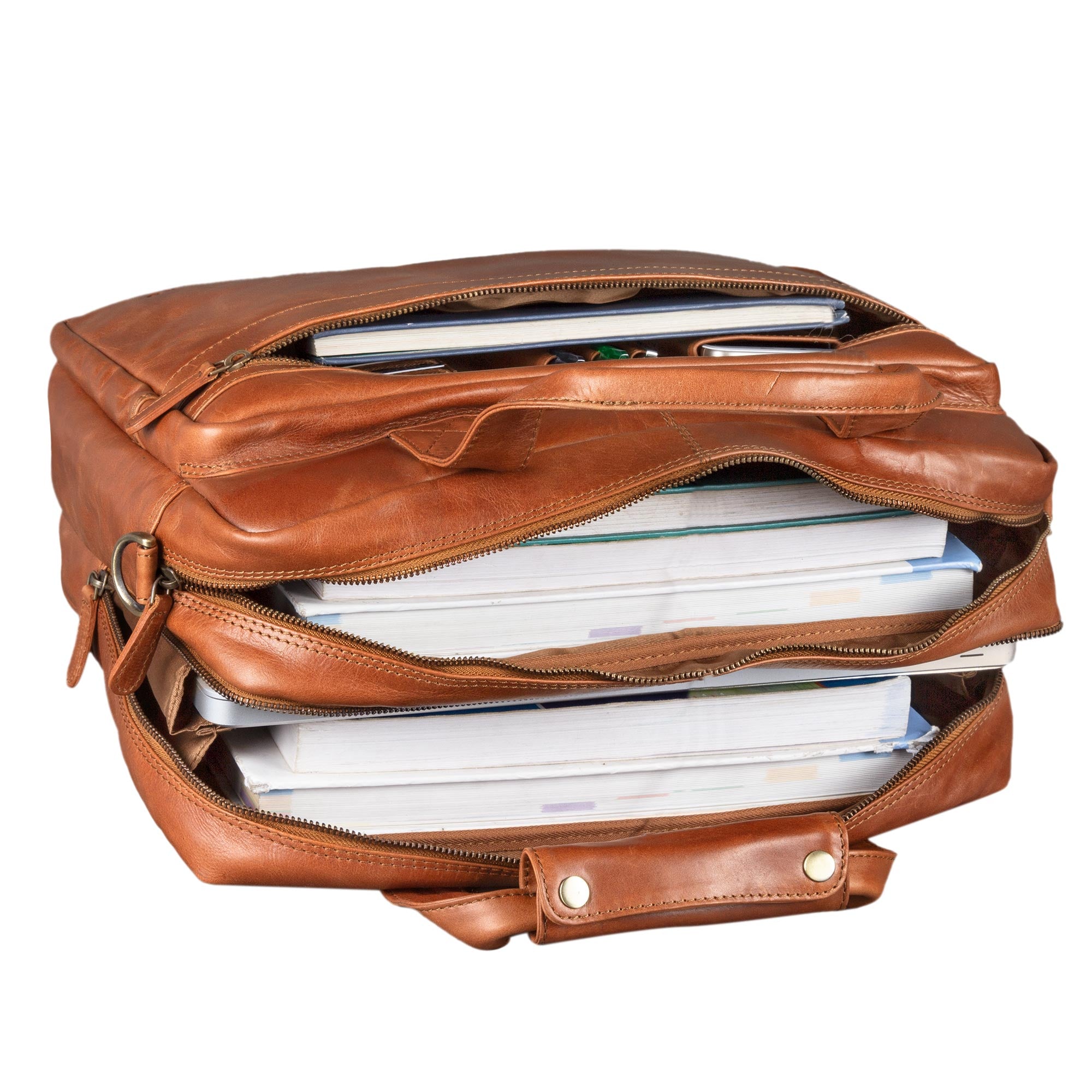 Große Ledertasche 15.6 Zoll Notebook Laptop braun