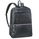 Laptop Leder Rucksack Schwarz