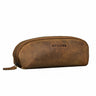 "Leano" Small Leather Pencil Case with Zipper for Pens & Markers Ideal Gift Idea