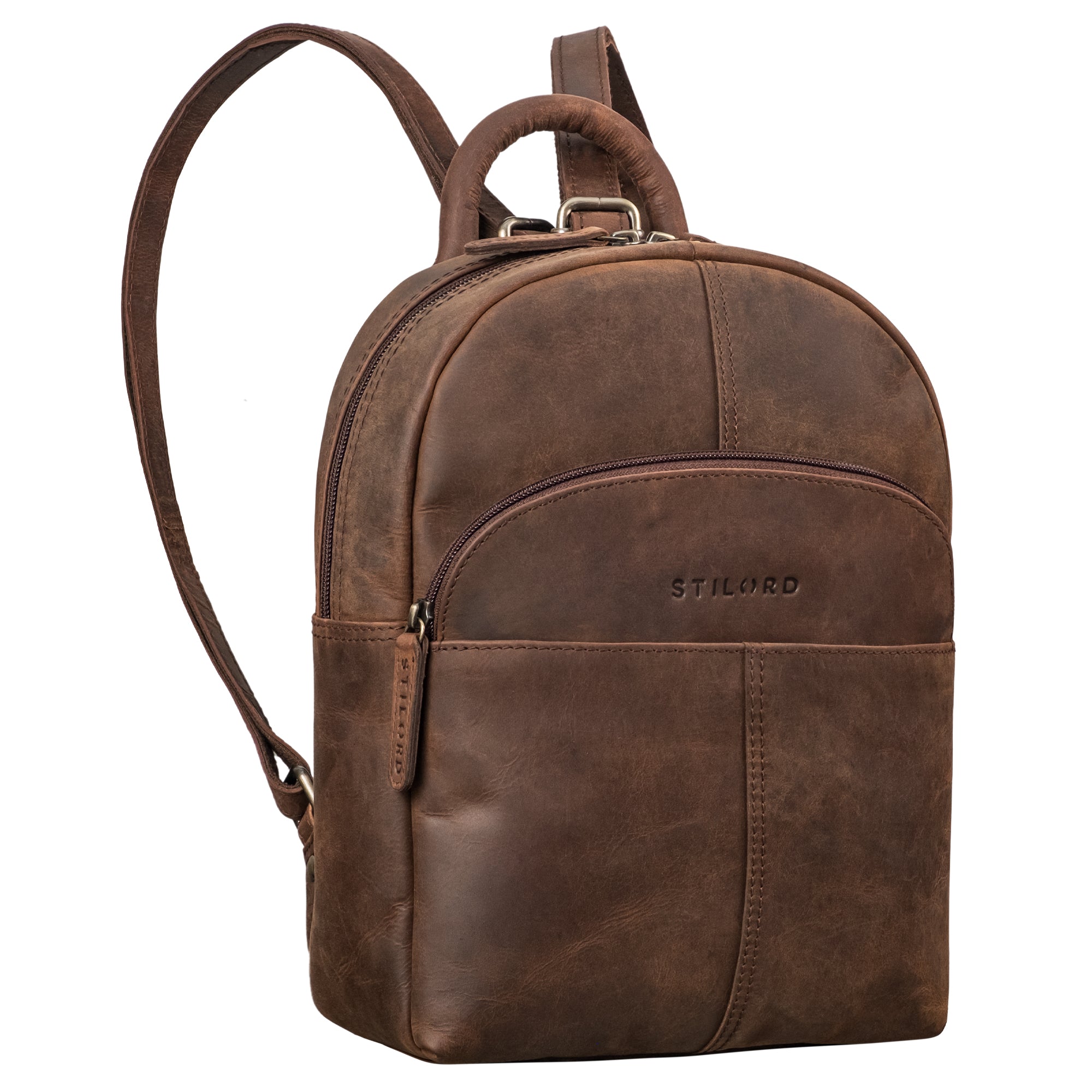 leder tages rucksack klein damen dunkelbraun