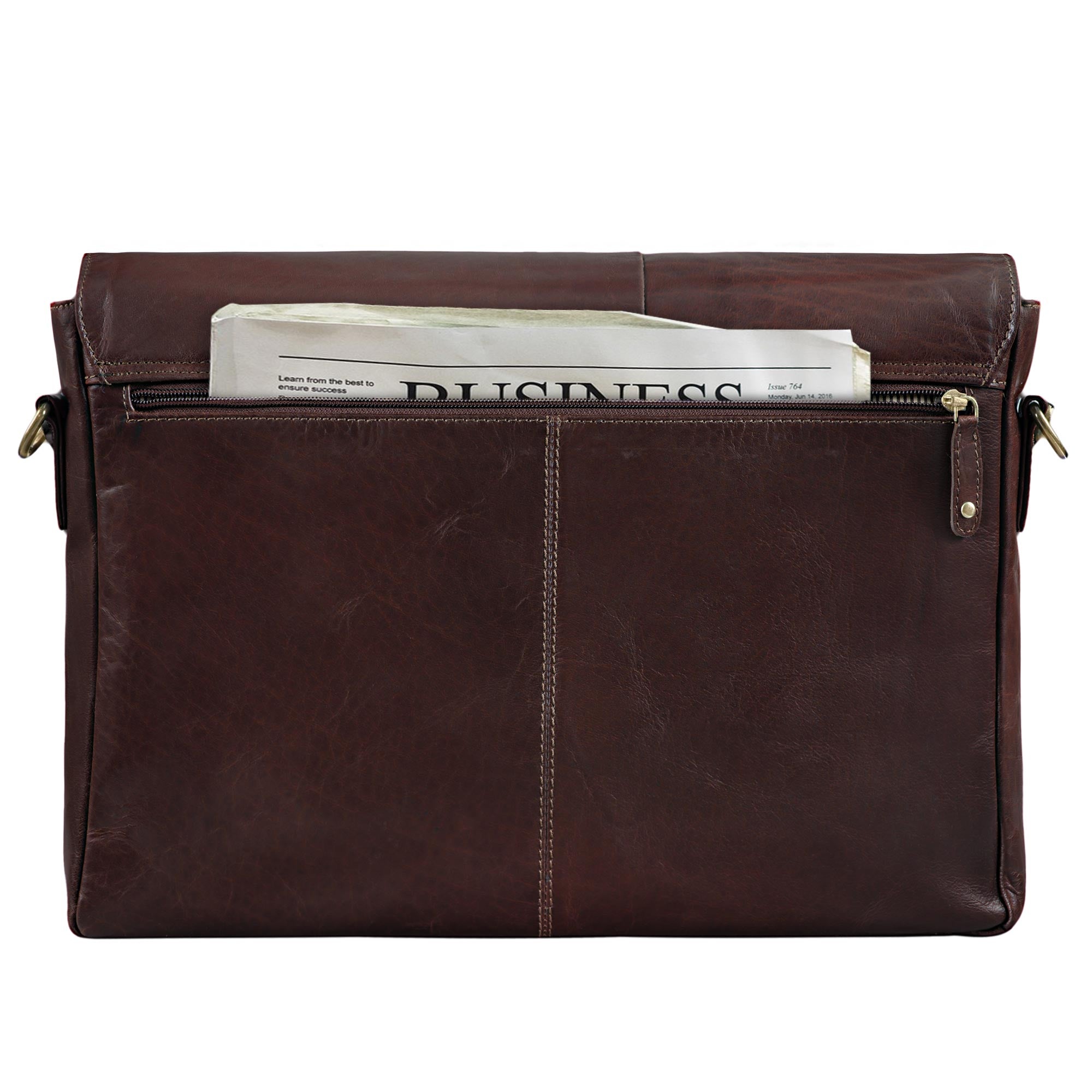 Elegante Ledertasche dunkelbraun