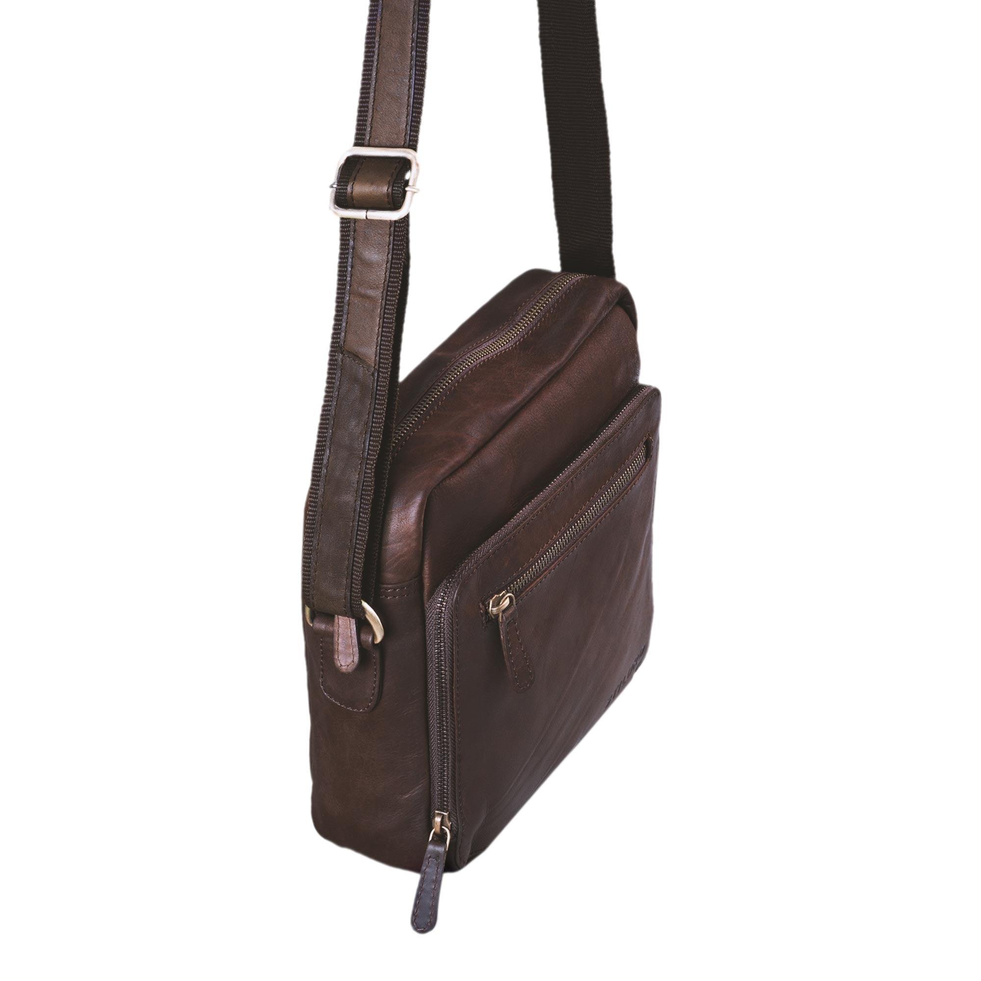 Umhängetasche herren klein leder braun
