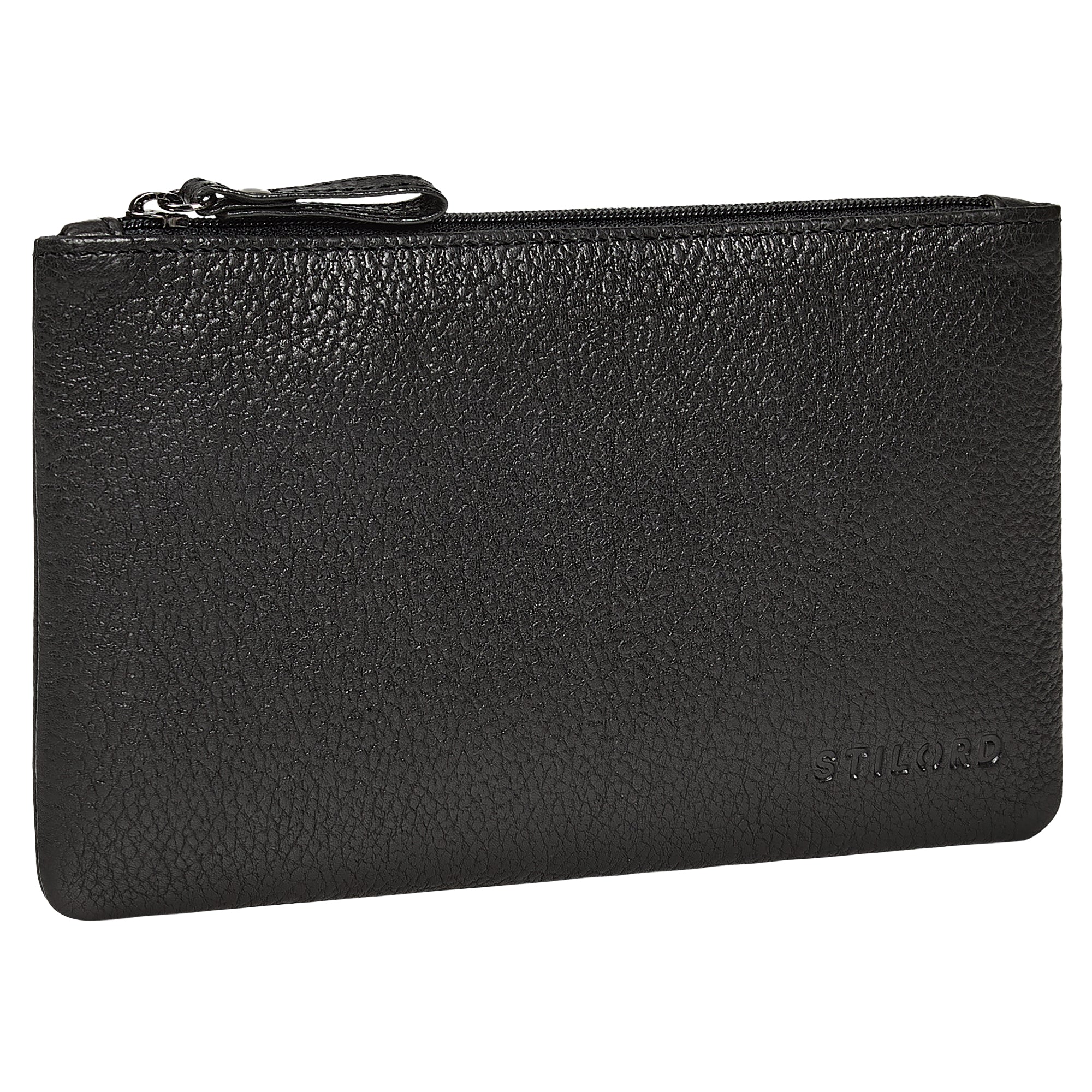 Banktasche Leder Herren Schwarz Klein