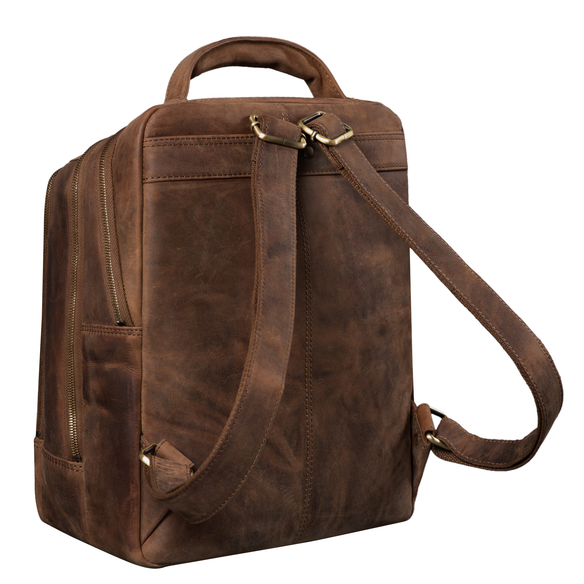 Vintage Leder Rucksack Laptopfach