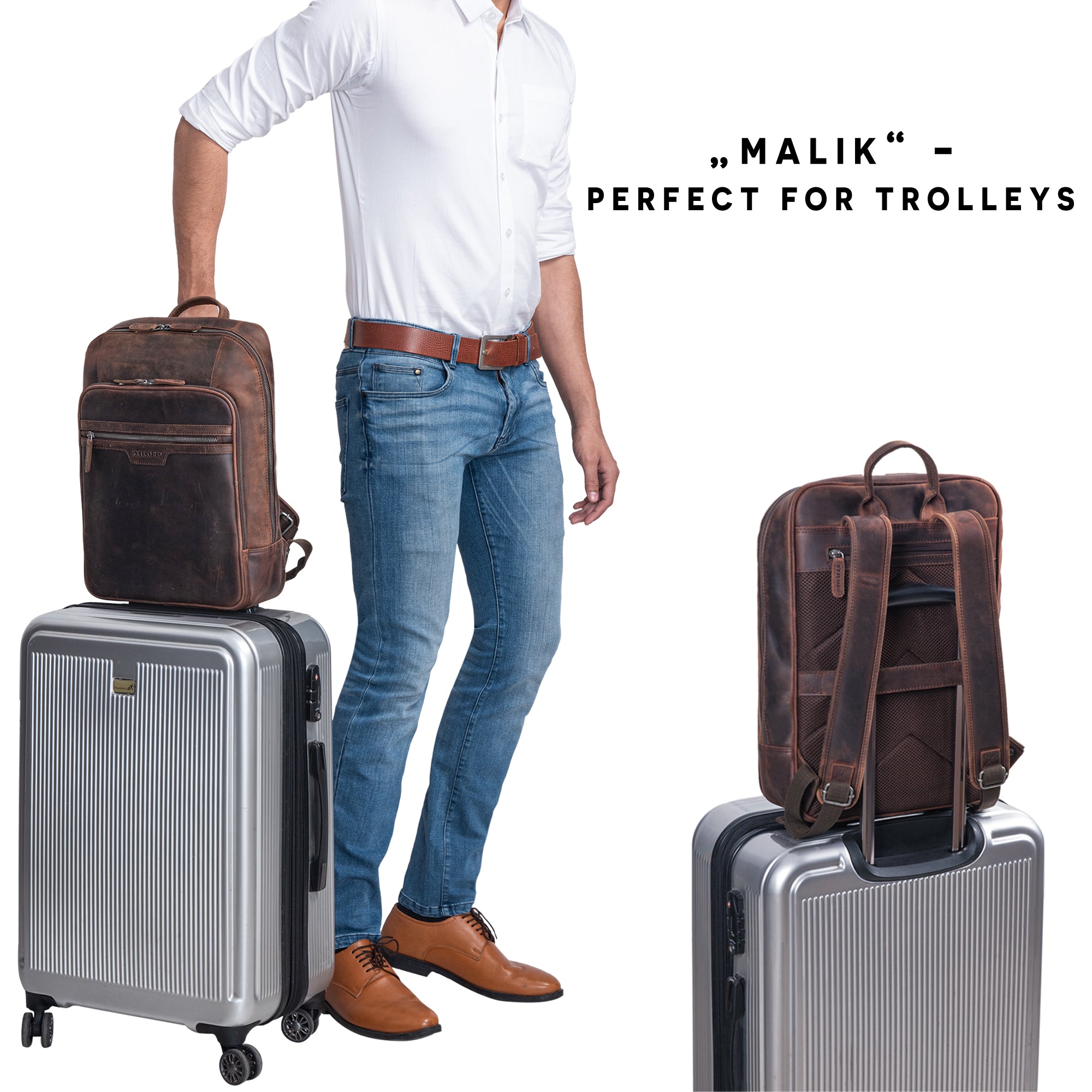 rucksack vintage Herren  braun