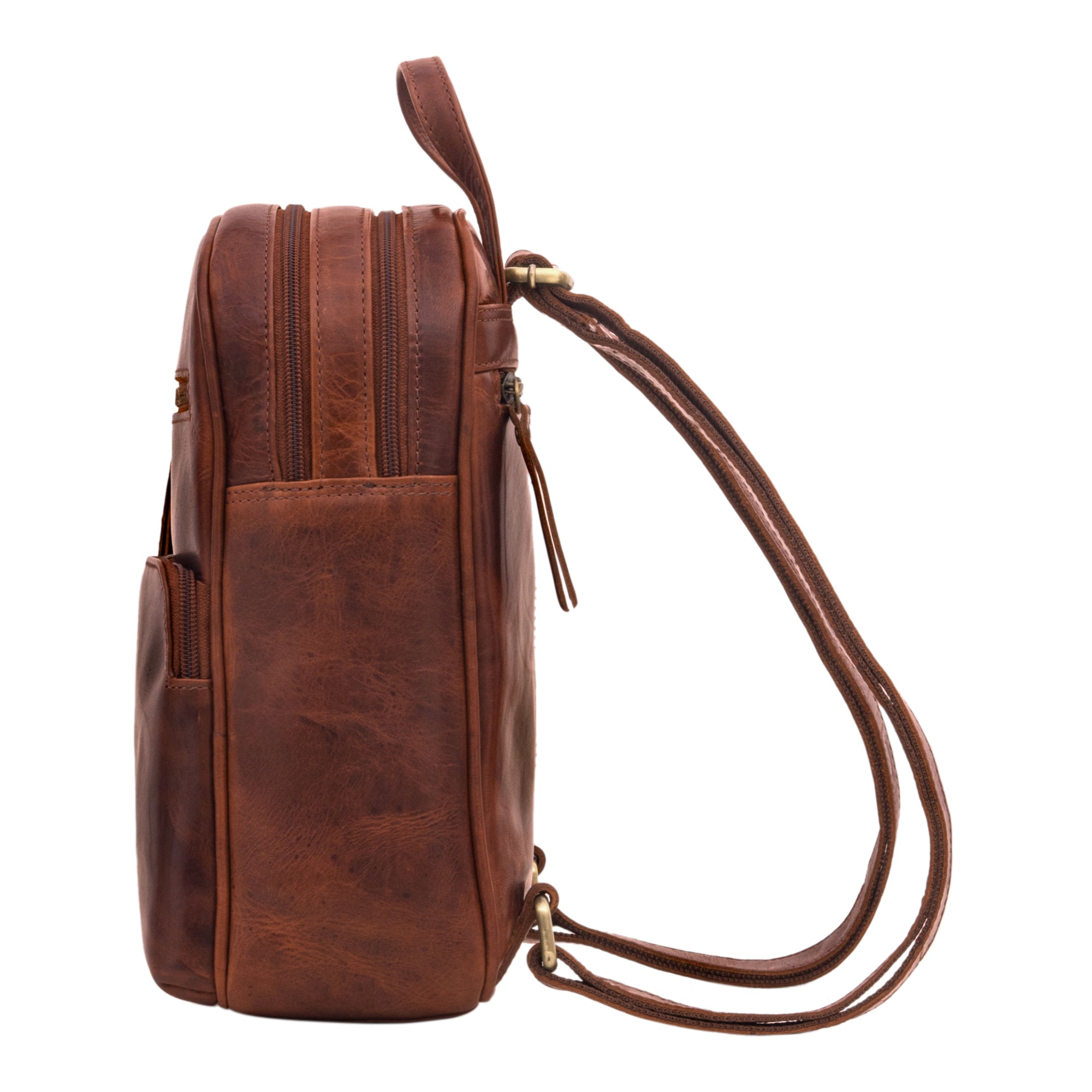 verstellbare Lederriemen zusätzlicher Tragegriff robust cognac damen Klein